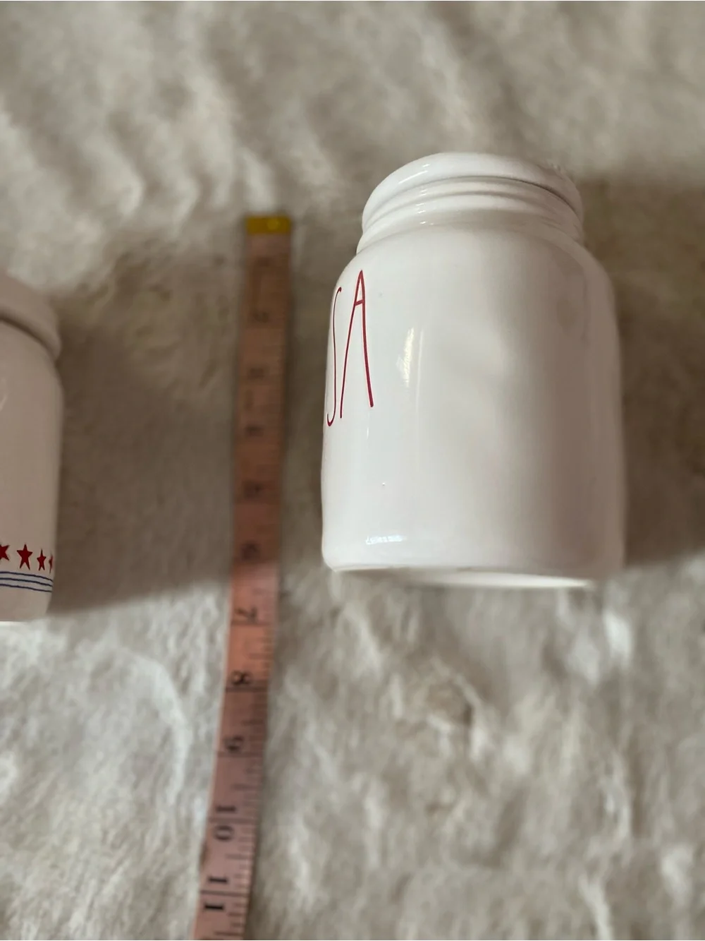 Rae Dunn set of 2 “USA” canisters